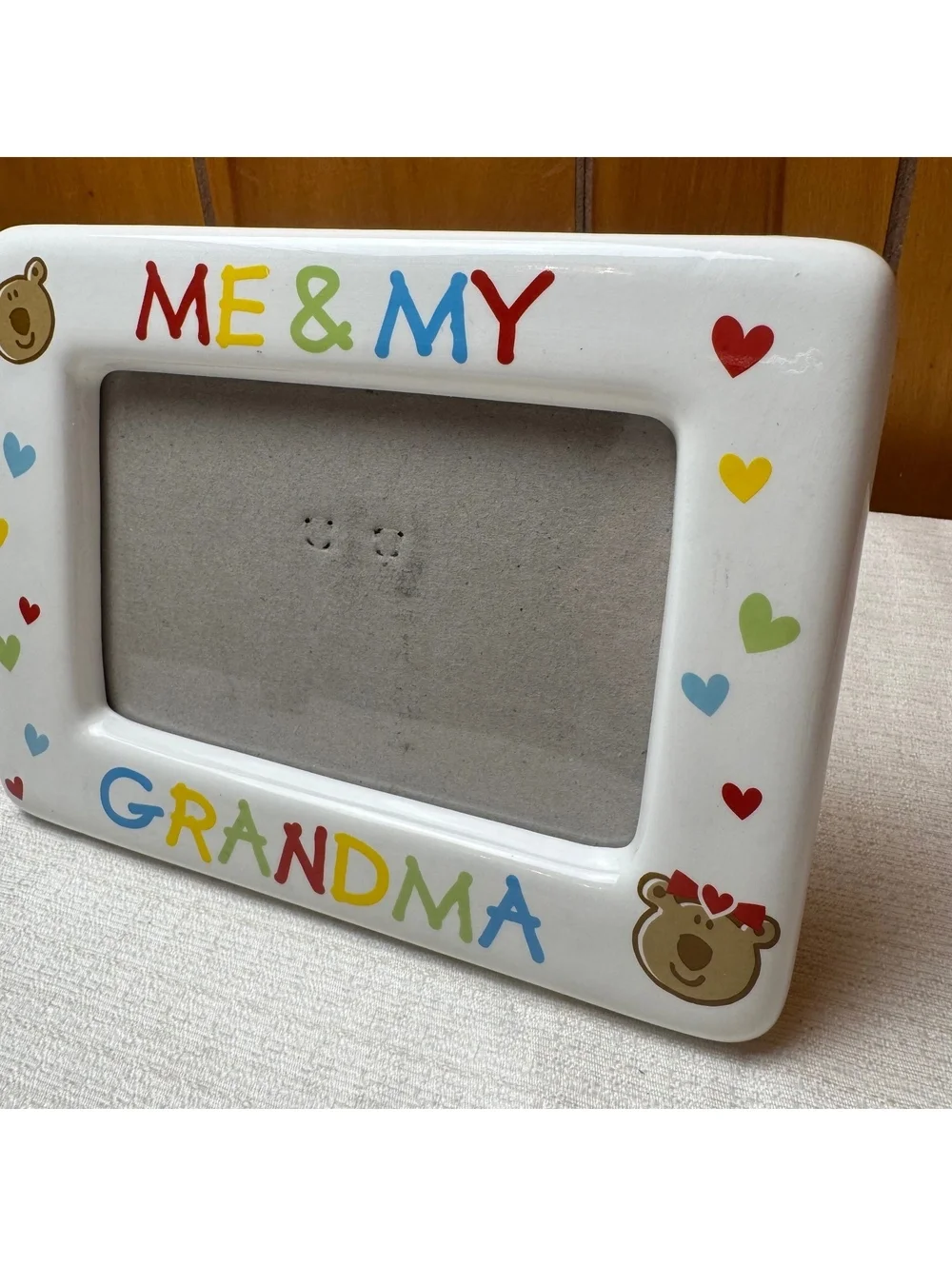 Vintage Me & My Grandma Ceramic Picture Frame Holds 4x6 Photo